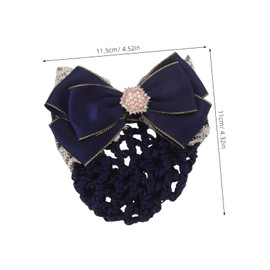 Baluue Flower Hair Bun Holder with Bowknot Barrette Snood Stylish Hair Net for Nurses Flight Attendants Hotel Staff Quick Styling for Professional Wardrobe Lemon Yellow Lace Edged Design