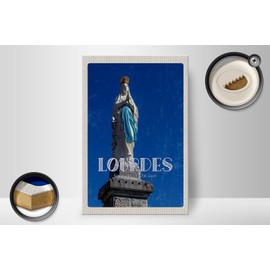 FEMER Holzschild Reise 20x30cm Heiligtum Frau Lourdes Kirche