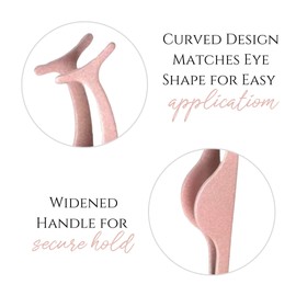 False Eyelashes Applicator Tool - Stainless Steel - Rose Gold - Easy Makeup Lashes Application - Lash Holders - Wide Handle - Curved Design Matches Eye Shape