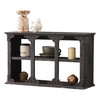 SOFE Distressed Black Floating Shelf with Carved Accents, 3-Tier Wall