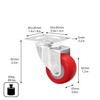 WAGNER Soft swivel castor, diameter 30 mm, height 50 mm,