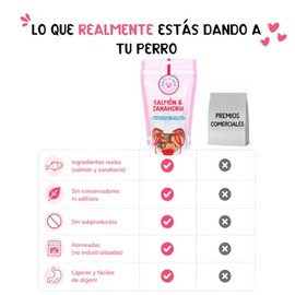 Galletas Artesanales para Perro 100 g | Salmón & Zanahoria | Snack Natural para Perros | Sin Conservadores, Colorantes ni Aditivos