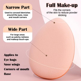 Pack of 12 Sponges Powder Puff with Finger Holder, Finger Powder Puff, Mini Finger Tassel, Triangle Wet Dry Make Up Tool for Wet Dry Foundation Cosmetics Loose Powder Concealer