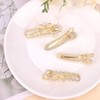 CURASA Rhinestone Pearl Bow Hair Clips For Women Girls 4PCS