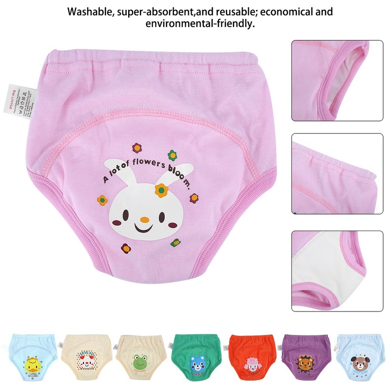 8PCS Baby Cloth Cartoon Waterproof Diapers Nappies Toddler 4 Layers