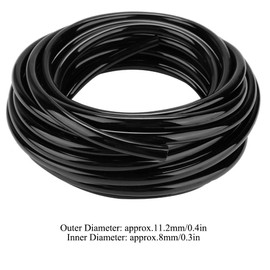 Ozgkee 10M Black Micro Irrigation Tube, Watering Hose 8/11mm Garden Drip PVC Pipe Irrigation Watering Systems for Outdoor Garden Lawn Watering