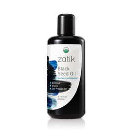 Zatik Zatik Naturals - Black Cumin Seed Oil - Cold-Pressed, USDA Certified Organic Egyptian Black Cumin Seed Oil. Vegan, Gluten-Free, Non-GMO, 6.76 fl oz, 200 ml