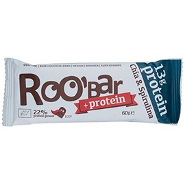 Roobar Protein Chia and Spirulina, Pack of 6 (6 x 60 g)