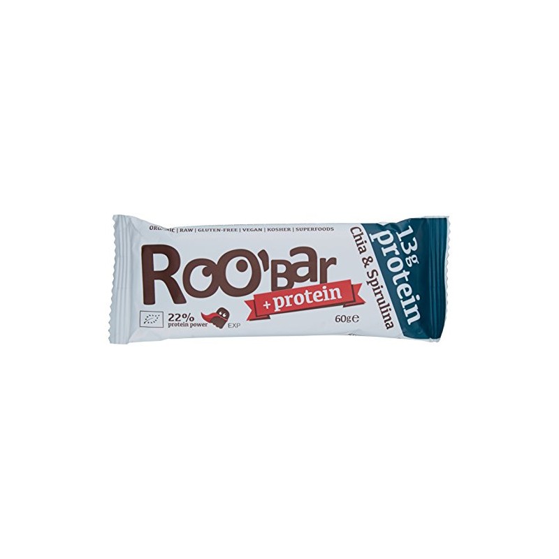 Roobar Protein Chia and Spirulina, Pack of 6 (6 x