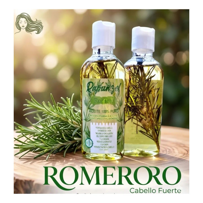 Aceite Romero 100 Puro Rapunzel Crecimiento Capilar