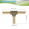 PATIKIL 3/16" Brass Tee Hose Barb Fitting, 3 Ways Union