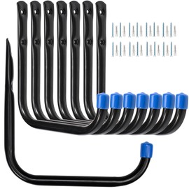Locawaya 8 Pack 6.7" Garage Hooks, Heavy Duty Ladder Hooks, Wall Mount, Garage Hangers and Organizers