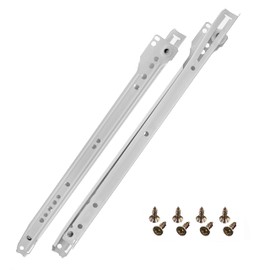 HELPMATE Roller Slide Guides 350 mm 1 Pair Set of 2 Rail Drawer Runners Drawer Slide Rail System Drawer Partial Extension White Includes Fixing Material