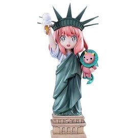 AdrEta Anime Figure Spy Family Anya Forger Action Figure New York's Statue of Liberty Resin Living room Décor American Symbol Figurine Collectible Ornaments Famous Landmark
