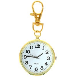 iplusmile Clip on Pocket Watch Open Face Watch with Key Buckle Portable Unisex Digital Watch for Students Men Doctor Nurses Women