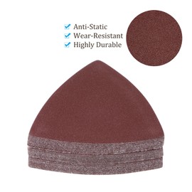 Kozelo 120pcs Mouse Sander Detail Sandpaper - [ 180 Grit, 3-1/8" ] Triangle Hook and Loop Assorted Sanding Pads Sheet for Wood Furniture Polishing Use | Aluminum Oxide Sandpaper