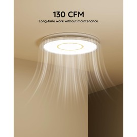 Fitop Bathroom Exhaust Fan with Light, 130 CFM 47W Ceiling Mount Shower Ventilation Exhaust Fan, 1.5 Sones Bathroom Vent Fan with Light, 1100LM LED Light 3000K/4000K/5000K (Gold)