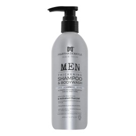 MARTHA DEBYALE HAIR TECH For Men 3en1 Shampoo. Melena, barba, bigote y cuerpo. Con extracto de Grano de Café y Carbón Activado, 450 ml.