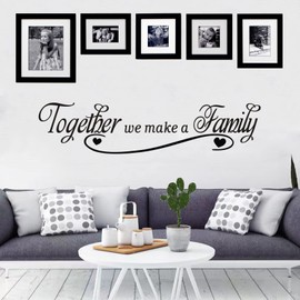SEATUNE Family Inspirational Quotes Wall Decals - Positive Motivational Home Wall Stickers - Bedroom Living Room Home Vinyl Art Wall Decor - Together We Make A Family 43"X9.9"