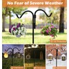 60 Inch Double Shepherds Hook for Outdoor with 5 Prong