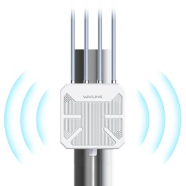 WAVLINK Outdoor WiFi Extender AX1800 Dual Band Long Range WiFi Extender with PoE, IP67 Weatherproof, 4x8dBi High-gain Antennas, Outdoor Access Point for Farm, Courtyard, Factory, Campsite, Gazebo