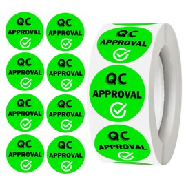 1 inch QC Approval Labels Green Inventory Quality Control Stickers for Warehouse Quality Control Check Tested Pass 1000pcs