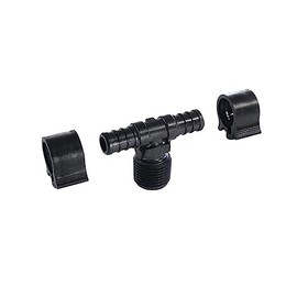 PEXLOCK 30822 Male Tee, 1/2" x 1/2" MPT, Black