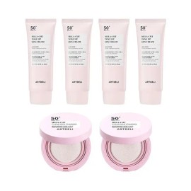 Art Deli Melacut Tone-Up Sun Cream 50ml x4 + Sun Cushion 15g x2 / 아트델리 멜라컷 톤업 선크림 50ml x4 + 선쿠션 15g x2
