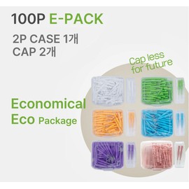 JS-MEDI New Dental Care Interdental Stick Brush, Size (0.4mm) x 100 (pcs) (White Color)