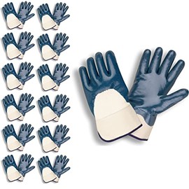 Cordova 6850 Nitrile Gloves, Supported Work Gloves for Protection Against Solvents, Oils, Bases, and More, Smooth Finish for Flexibility, Food Grade, Safety Cuff, X-Large, 12-Pack