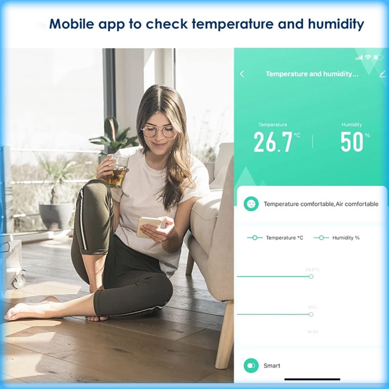 Wireless Hygrometer Room Thermometer:ZigBee Smart Temperature Humidity Monitor with App
