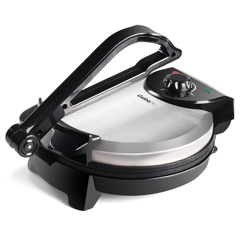 CucinaPro Electric Tortilla Maker - 10" Roti, Flatbread, Non-Stick Cooking