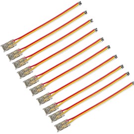 CCT COB LED Light Band Connector Kit for 10 mm Width CCT COB Light Band 3-Pin 10 with Wire Connector for 10 mm COB LED Light Strip