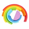 Wooden Rainbow Colored Arch Bridge Building Blocks DIY Assembly Educational