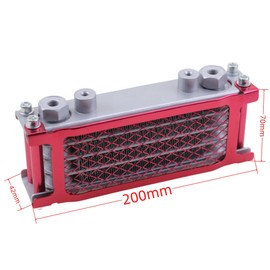 Trkimal Engine Oil Cooling Kits Cooler Radiator for Pit Dirt Bike ATV Motorcycle Quad Motorbike 125CC 140CC Tao Tao Bosuer KAYO Apollo Gold Xmotos (Red Radiator Kits)