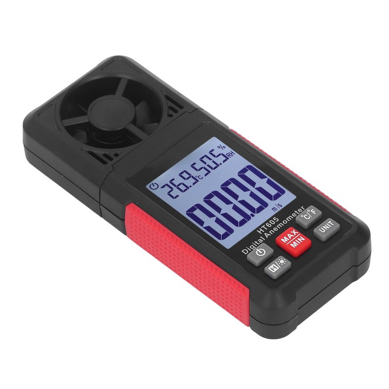 Digital Anemometer 5 Blades Small Resistance Fast Accurate Measurement Air