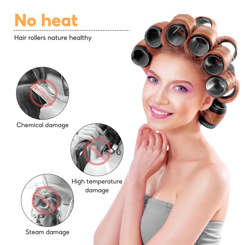 Hair Rollers with Clips, 50PCS Hair Rollers Set with 24