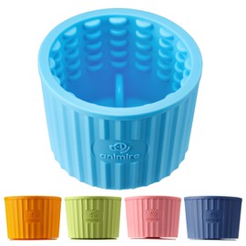 Dog Lick Bowl, Anxiety Relief Dog Licking Mat Freezer Treat Dispenser, Non-Slip Anti-Choking Silicone Slow Feeder Lick Bowl for Small Medium & Large Breed Dogs, BPA Free(Light Blue,M-L)
