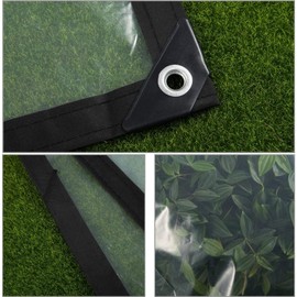 CghhDY Outdoor Curtains for Garden, Patio, Porch Tarpaulin Side Panels Thermal Insulation Tarpaulin Waterproof, with Eyelets (Color : Clear , Size : 2x2.8m )