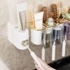 Porta Cepillos Dentales Con 3 Tazas Y Dispensador