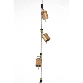 Rustic Vintage Bell Hanging String for Home Decor Wall Door Window Decoration, Garden and Outdoor- 10 Handmade Cowbells Gifting