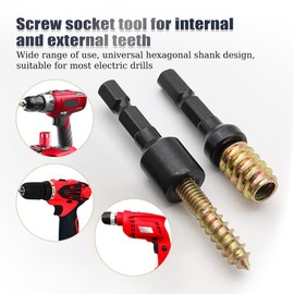 WSDMAVIS 2Pcs High Stability M10 Hanger Bolt Driver Double-Ended Screw Nut & Threaded Insert Driver Tool for Woodworking Home Appliance Fixing(1/4 Inch Drive M10*1.5mm)