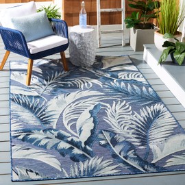 SAFAVIEH Cabana Collection Area Rug - 8' x 10', Black & Grey, Tropical Design, Non-Shedding & Easy Care, Indoor/Outdoor & Washable-Ideal for Patio, Backyard, Mudroom (CBN452H)