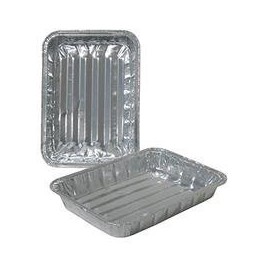 Set of 36 - Small Toaster Oven Disposable Reusable Aluminum Healthy Cooking Broiler Pans with Raised Ridges, 8 3/8"x6 7/8"x1 1/3"