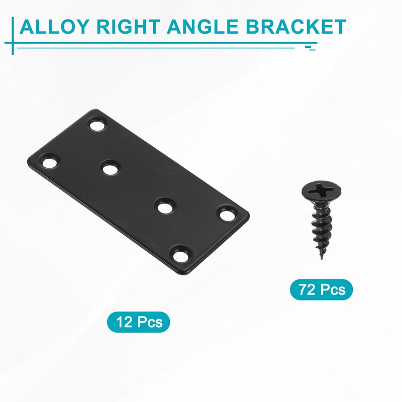 sourcing map 6 Pcs Mending Plate Metal Flat Bracket Straight