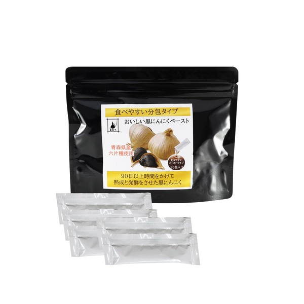 Kuroshiki Delicious Black Garlic Paste, 30 Packets, Set of 3, Produced in Aomori Prefecture, 90 Days Fermentation