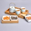 WENMAQIN Ceramic Snack Bowls with Bamboo Tray Set,Divided Serving Bowls