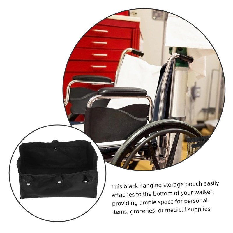 Healvian under Seat Walker Storage Bag Durable Hanging Pouch for