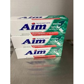 Aim Whitening Fresh Mint Toothpaste (3 EA 4.5 Oz)