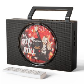 CD Player Portable Bluetooth CARONSORT Desktop CD Players for Home with Speakers, FM Radio, Headphone Jack, FM Radio/USB/AUX/Timer/Repeat/Remote Control-Black